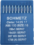 Schmetz Plain Sew Machine Needles. DBx1 16x231 287WH 1738A