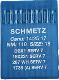 Schmetz Plain Sew Machine Needles. DBx1 16x231 287WH 1738A