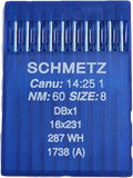 Schmetz Plain Sew Machine Needles. DBx1 16x231 287WH 1738A