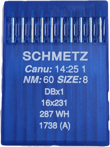 Schmetz Plain Sew Machine Needles. DBx1 16x231 287WH 1738A