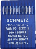 Schmetz Plain Sew Machine Needles. DBx1 16x231 287WH 1738A