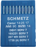 Schmetz Plain Sew Machine Needles. DBx1 16x231 287WH 1738A