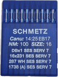 Schmetz Plain Sew Machine Needles. DBx1 16x231 287WH 1738A