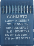 Schmetz Plain Sew Machine Needles. DBx1 16x231 287WH 1738A